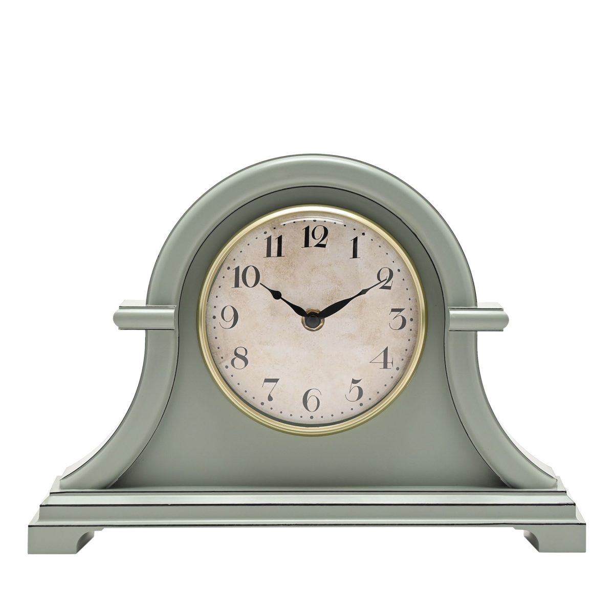 Hometime Broken Arch Mantel Clock Sage Green