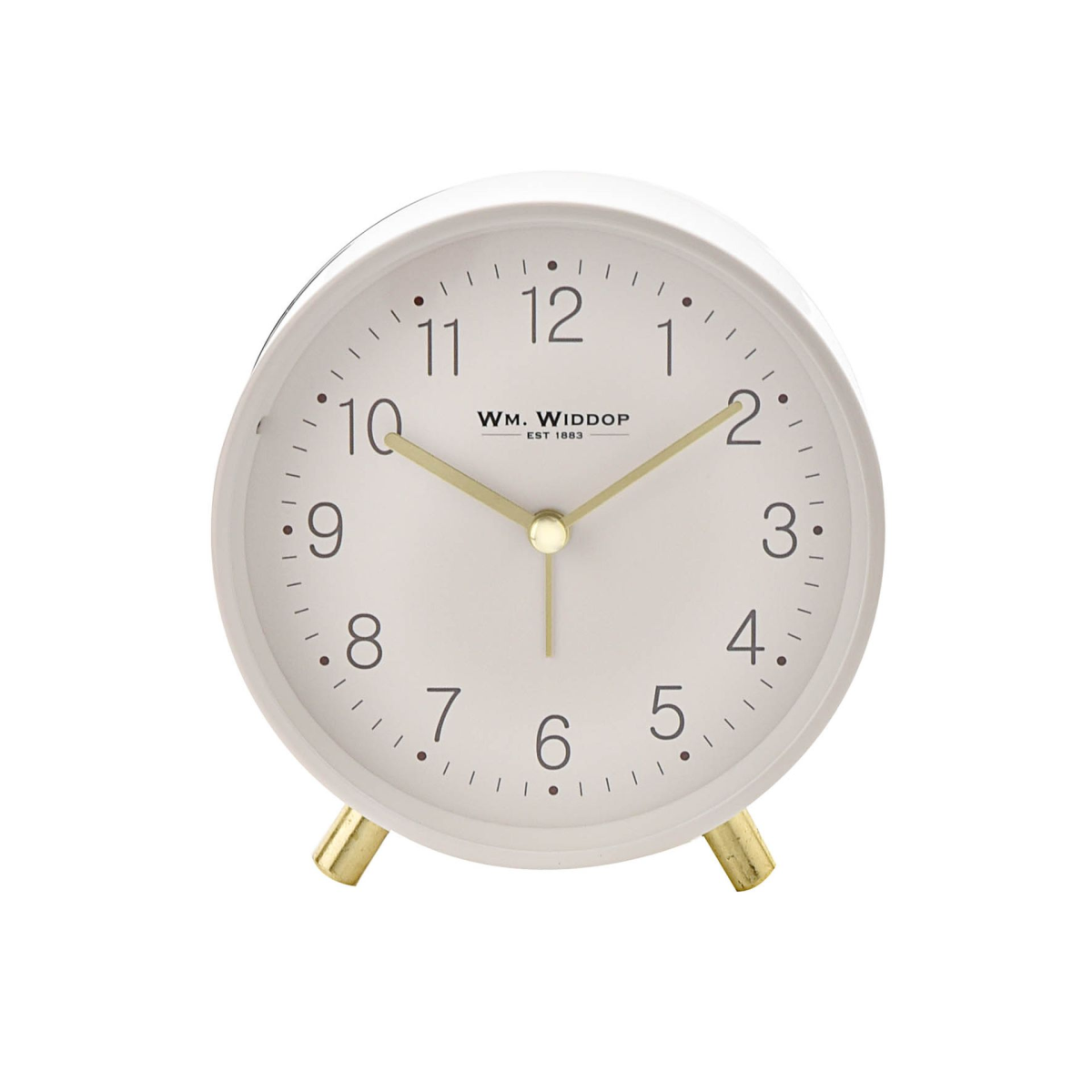 Hometime Alarm Clock Metal Feet Light & Snooze - White
