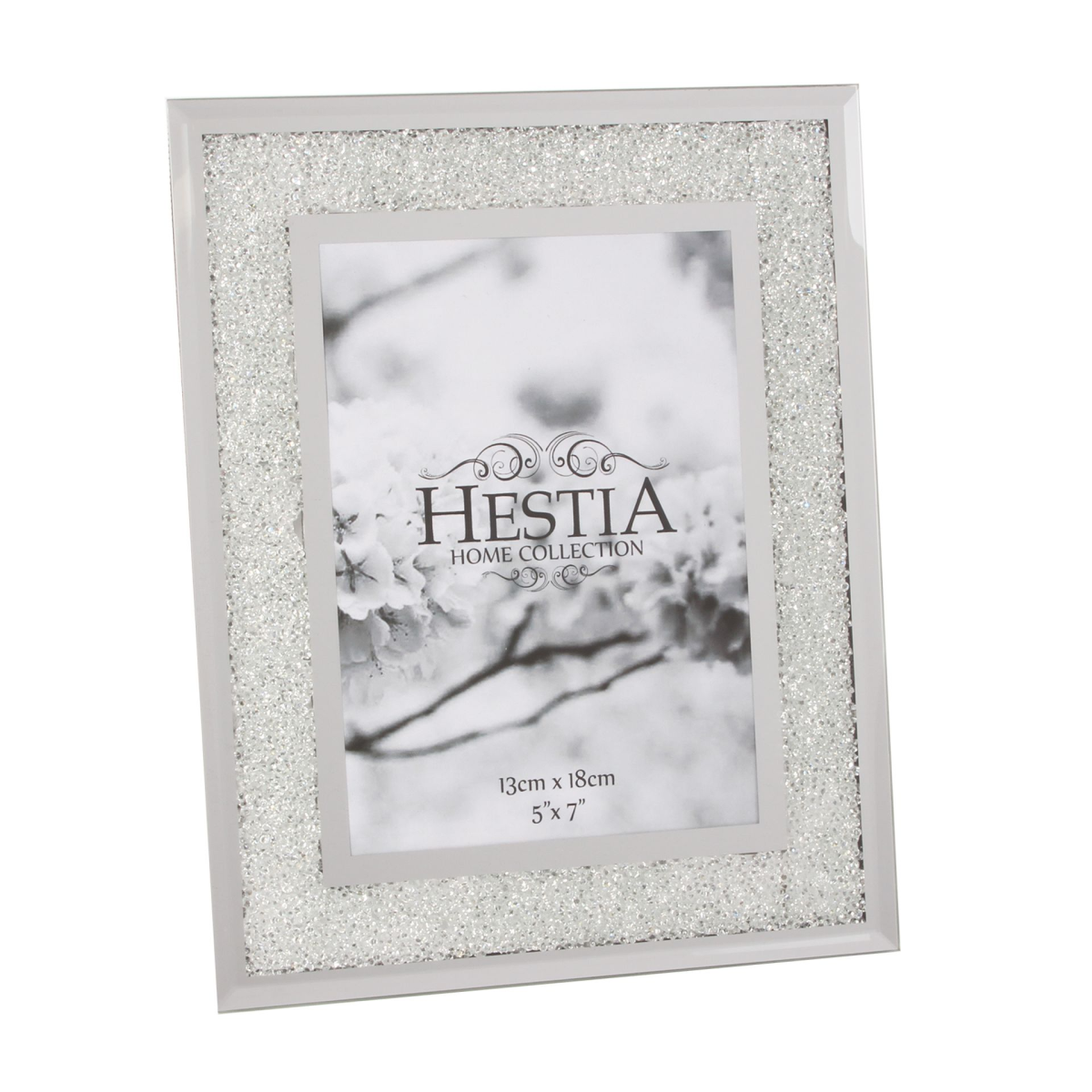 Hestia Photo Frame Crystal Edge with Silver Border 5 x 7