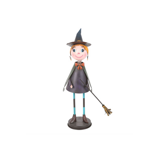 Metal Witch Ornament with Broom