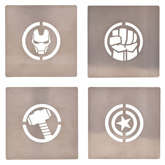 Marvel The Avengers Set Of 4 Silver Metal Coasters