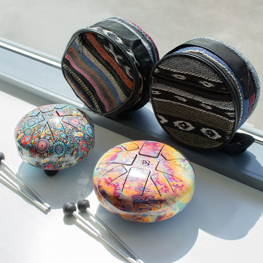 Small Happy Drum Multi Coloured- 13x9cm