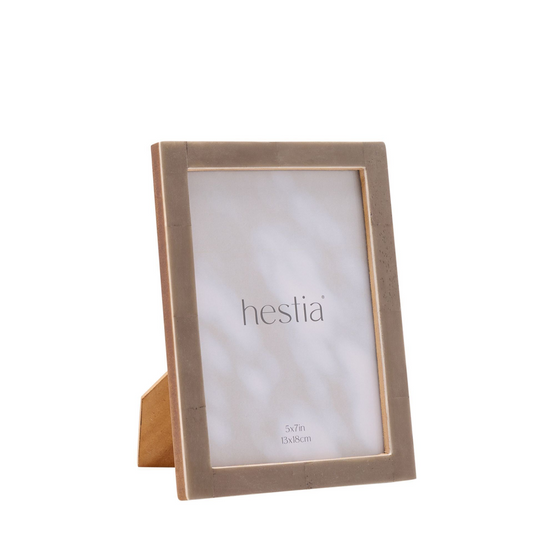Hestia Thin Grey Stained Bone Photo Frame 5  x 7