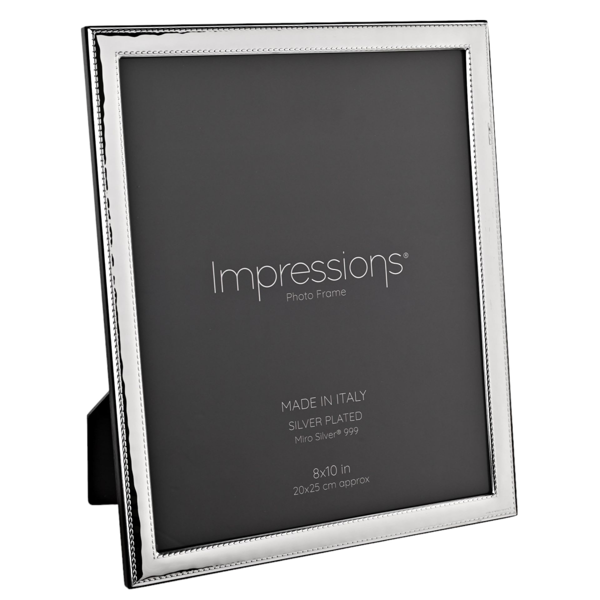 Impressions 999 Silver Narrow Rock Photo Frame 8  x 10   Wood Back Made In Italy