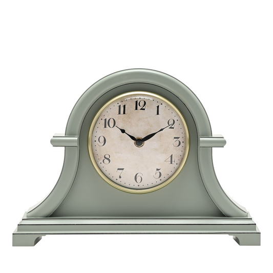 Hometime Broken Arch Mantel Clock Sage Green