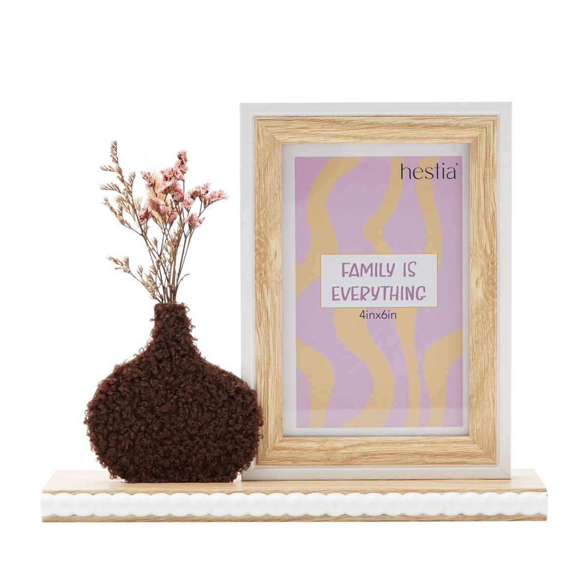 Hestia Frame with Vase & Dried Flowers - 4  x 6  Natural