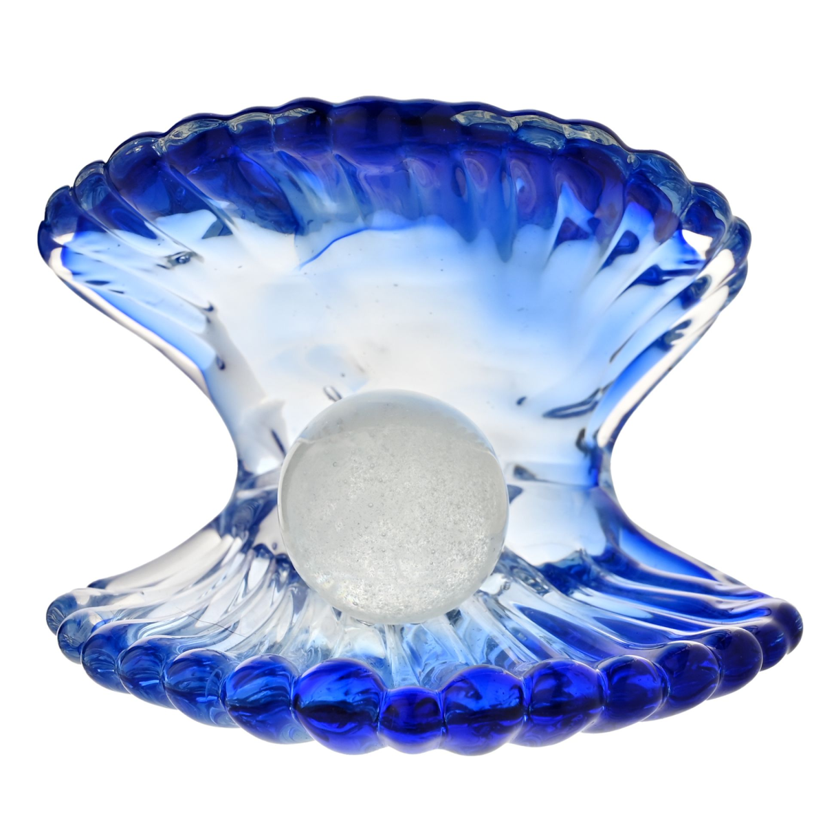 Objets d'art Glass Figurine - Blue Clam Shell