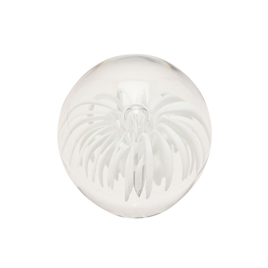 Objets d'art White Burst Flower Paper Weight