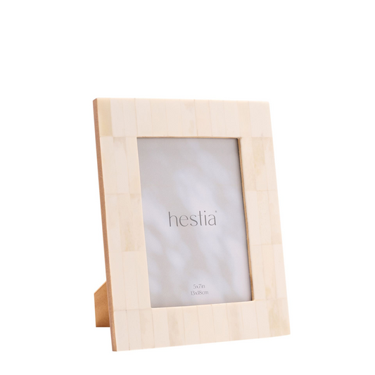Hestia Wide Border White Bone Photo Frame 5  x 7