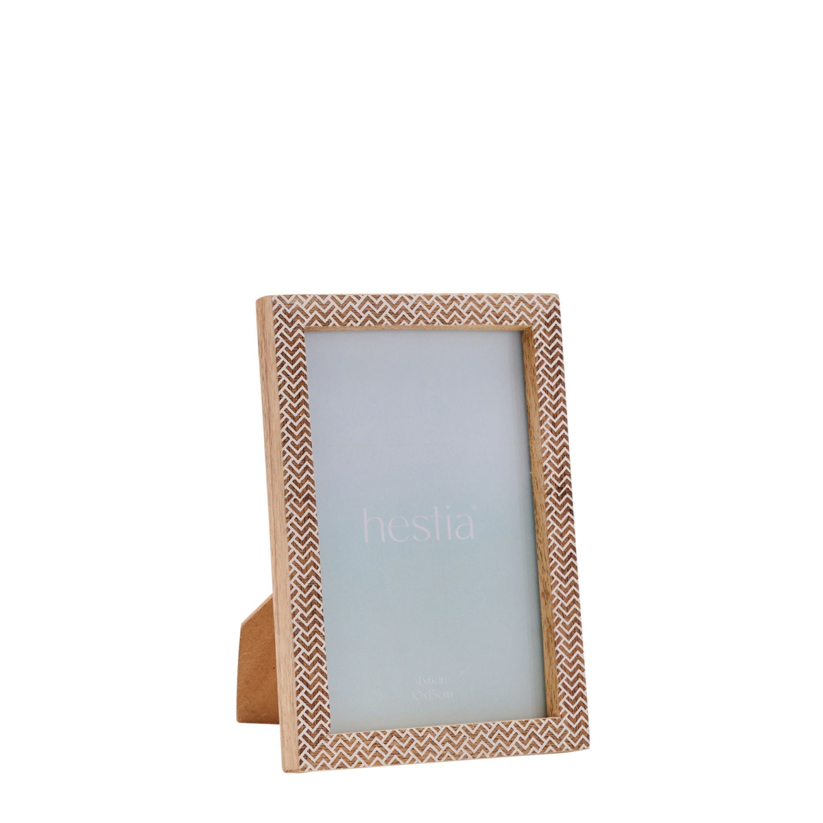 Hestia Chevron Stamped Carved Wood Photo Frame 4  x 6