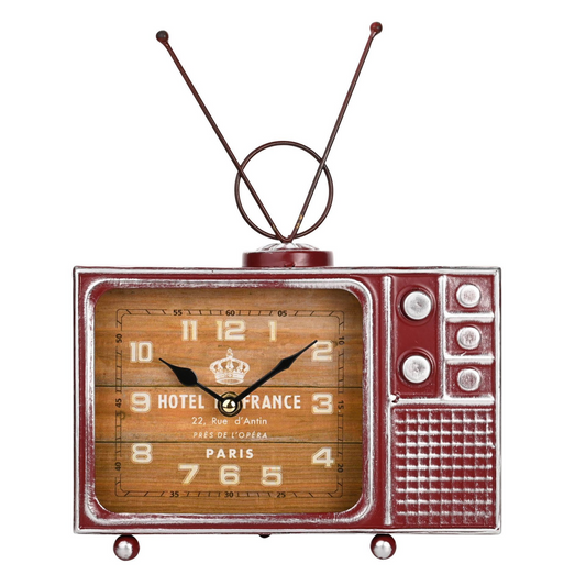 Hometime Metal Mantel Clock - Retro TV
