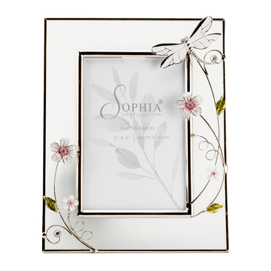Sophia Classic Glass & Wire Dragonfly Frame 4  x 6