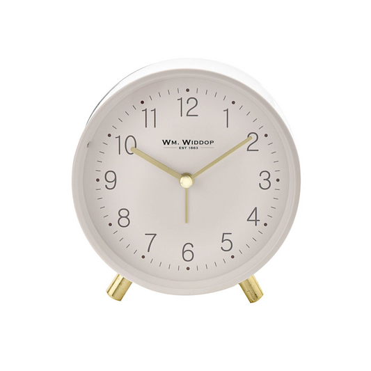 Hometime  Alarm Clock Metal Feet Light & Snooze - White