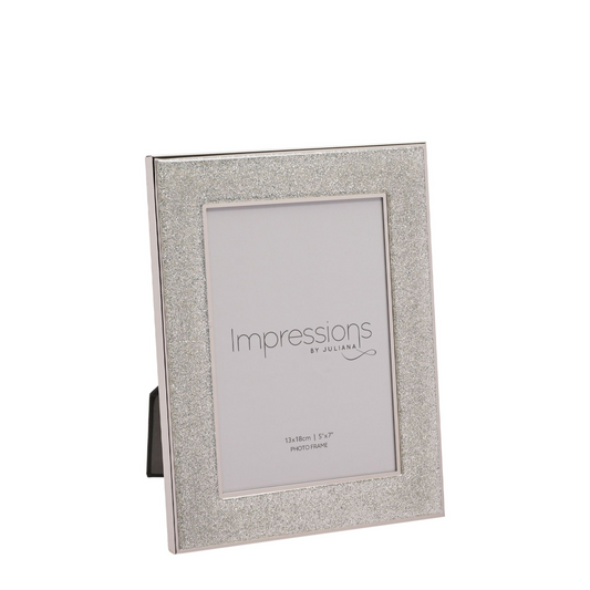 Impressions Silver Col. Photo Frame with Glitter Band 5 x7