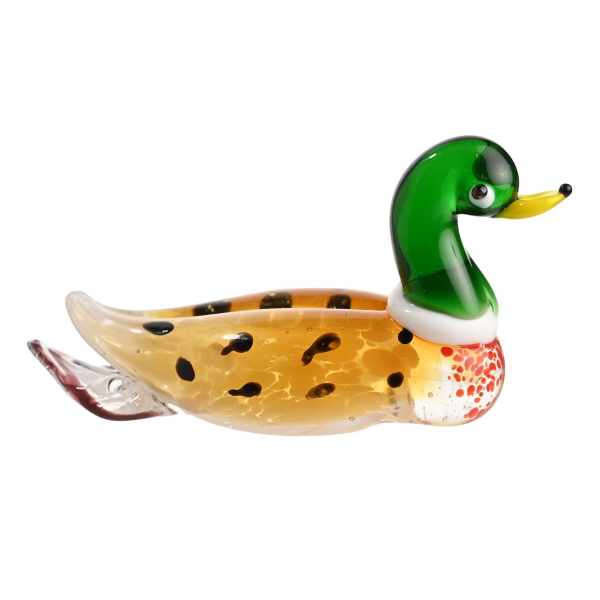 Objets d'art Miniature Glass Figurine - Mallard Duck
