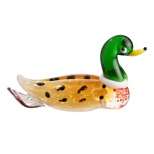 Objets d'art Miniature Glass Figurine - Mallard Duck