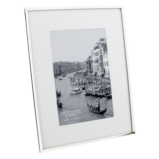 Impressions Silverplated Photo Frame White Border 4  x 6