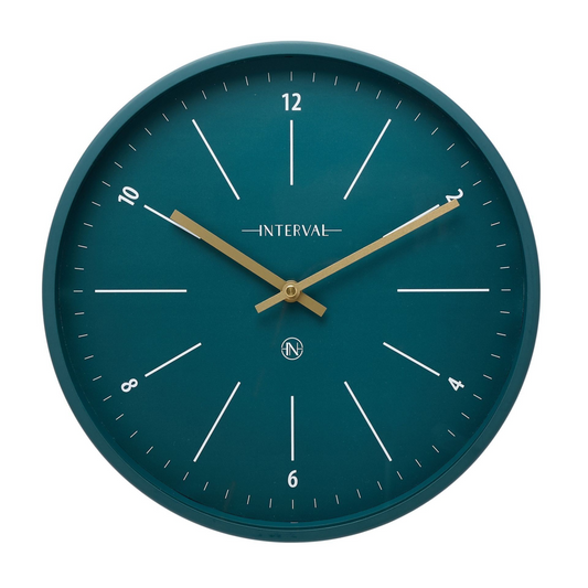Interval Metal Wall Clock 32cm - Emerald