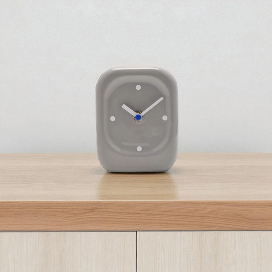 Interval Porcelain Desk Clock - Grey