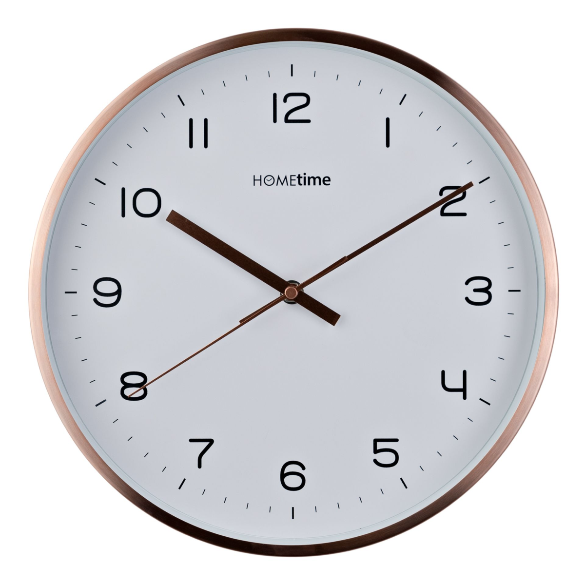 Hometime Round Rose Gold Metal Wall Clock White Dial 12