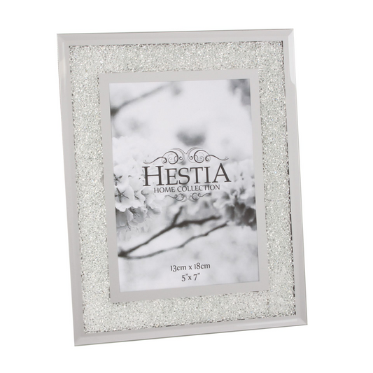 Hestia Photo Frame Crystal Edge with Silver Border 5  x 7