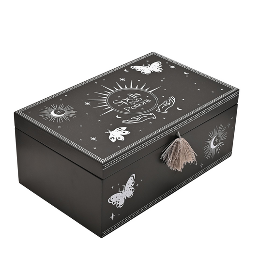 Juliana Mystic Legends Black Wooden Spells & Potion Box