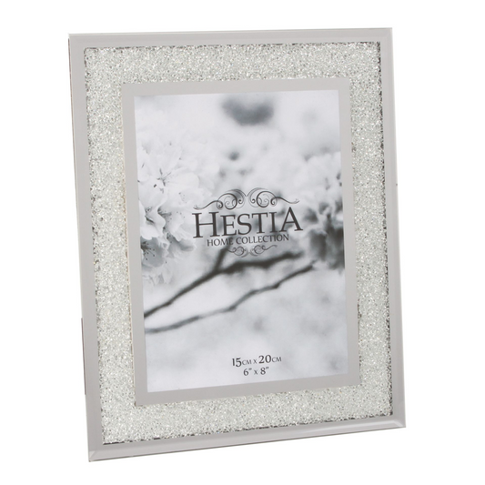 Hestia Photo Frame Crystal Edge with Silver Border 6  x 8
