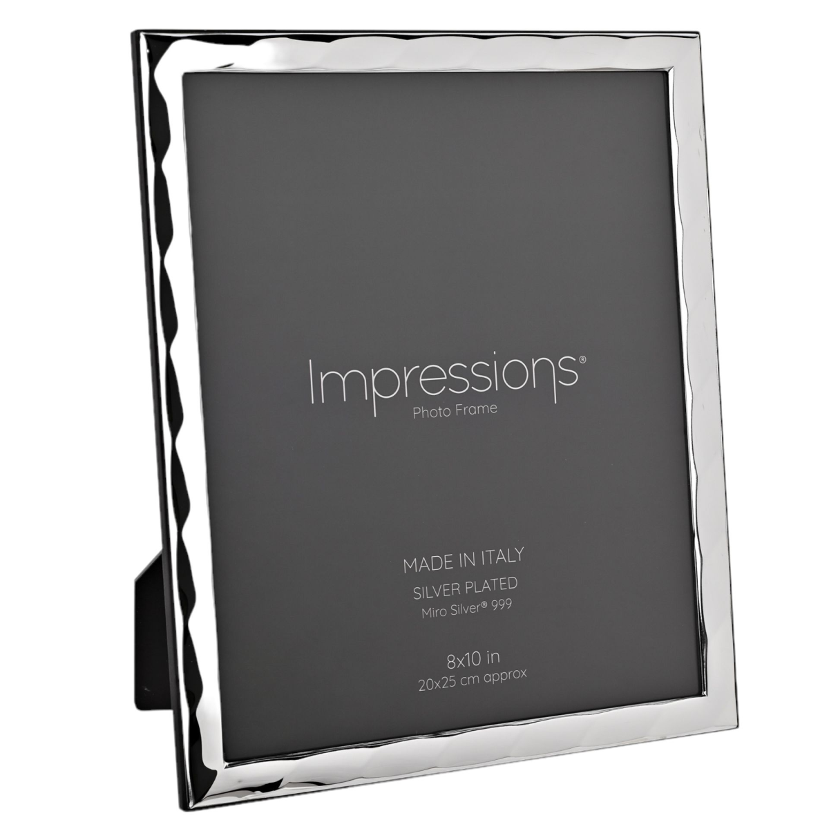 Impressions 999 Silver Bevelled Photo Frame 8  x 10   Wood Back Made In Italy