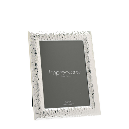 Impressions Silverplated Textured Photo Frame 5  x 7